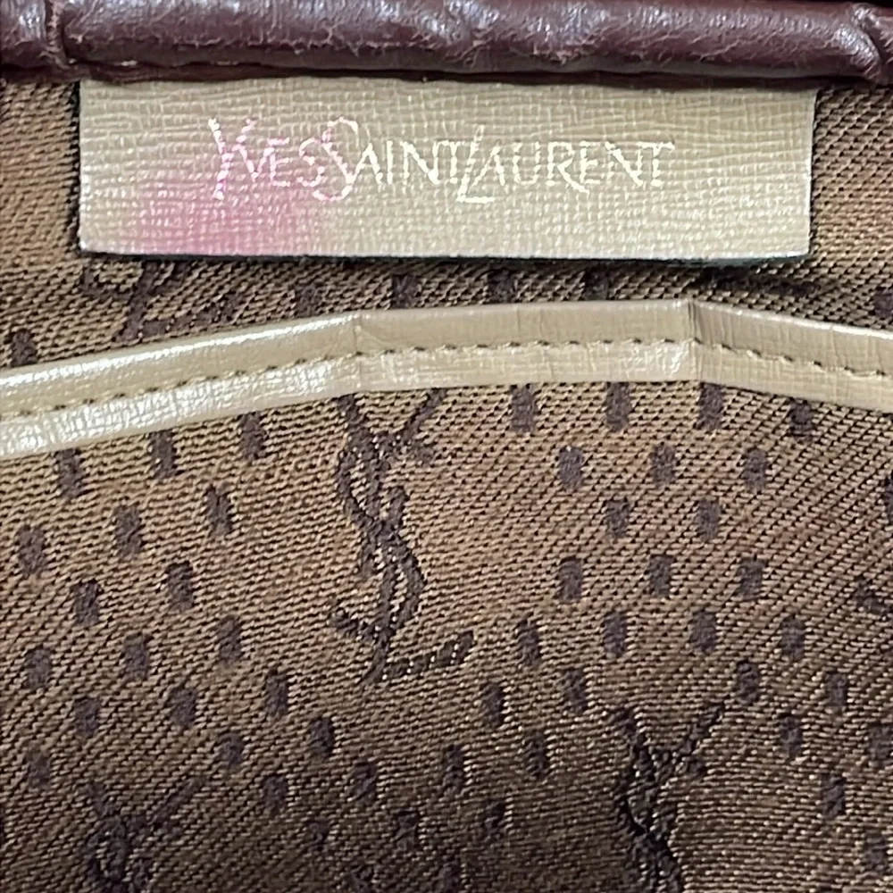Vintage YSL Yves Saint Laurent Zip Pouch Clutch Toiletry Case Bag